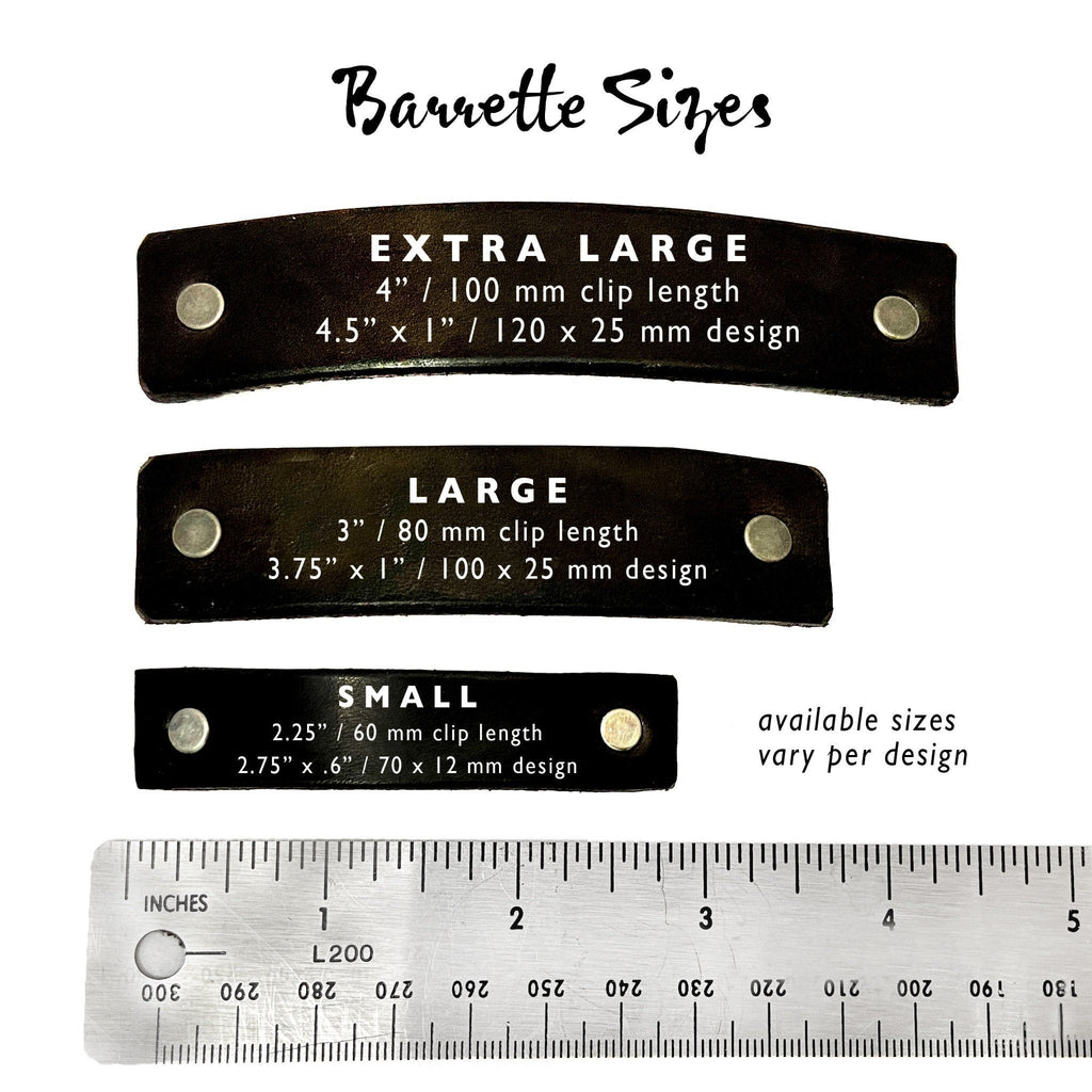 Basic Black Upcycled Leather Barrette and Earring Gift Set-2