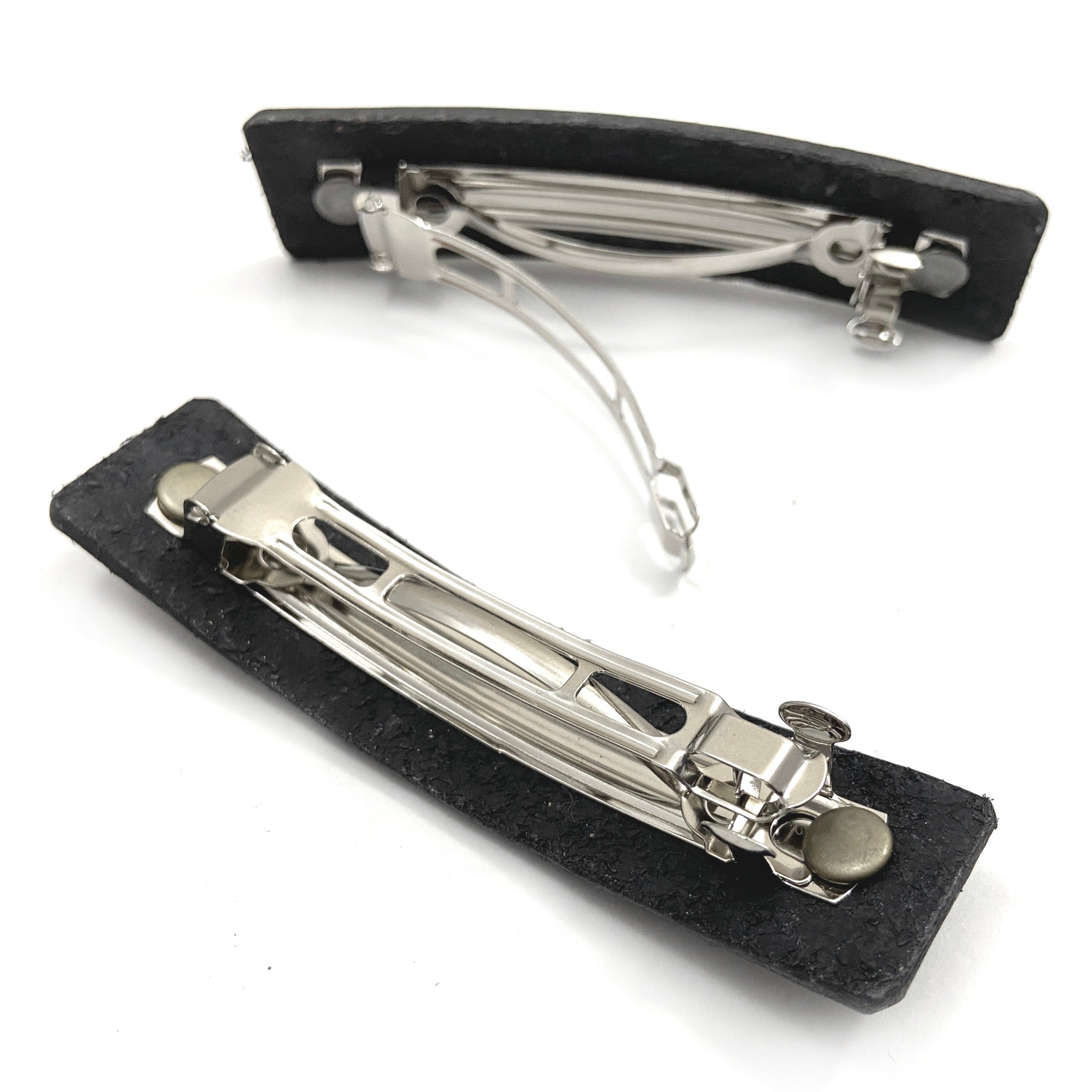 Fall Crimson Red Leather Oak Leaf Large Barrette-1