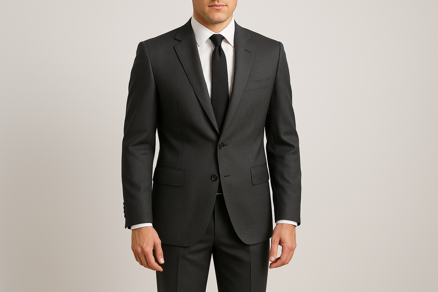 Men's charcoal business suit